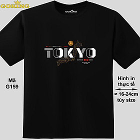 TOKYO, mã G159. Áo thun hàng hiệu GOKING, form unisex cho nam nữ, trẻ em, bé trai gái. Áo phông in hình chữ đẹp. Quà tặng cao cấp cho gia đình, cặp đôi, hội nhóm, doanh nghiệp - Đen, vải thun lạnh - S