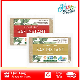 Combo 2 Gói Men Khô Bánh Mặn Hiệu Saf Instant Đỏ và Vàng 20gr – Saf Instant Dry Yeast 20gr