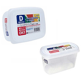 Mua Combo 02 hộp nhựa cao cấp bảo quản thực phẩm Nakaya hình chữ nhật - Nội địa Nhật Bản