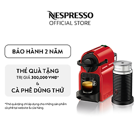 Mua Bộ máy pha cà phê Nespresso Inissia Đỏ & máy đánh sữa Aeroccino 3 - Hàng chính hãng