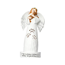Angel Figurine Hold A Puppy Figurine Decorative for Art Craft Desktop Decor