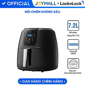 Nồi Chiên Không Dầu Điện Tử Lock&Lock EJF296BLK (7.2 Lít) - Kèm Chảo Nướng - Hàng Chính Hãng
