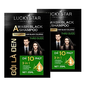 Dầu gội phủ bạc thảo dược cao cấp. Gội là đen LUCKY STAR chiết xuất nhân sâm và thảo mộc tự nhiên. Dầu gội nhuộm tóc giúp tóc đen tự nhiên, khỏe mạnh. Dầu gội đen tóc trong 10 phút ngay tại nhà, phiên bản mới có lược