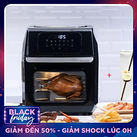 Lò Chiên Nướng Sấy Không Khí Đa Chức Năng Lock&Lock EJF696BLK (12 Lít) + Tặng Ống Hút Inox 304 JoyMall - Hàng Chính Hãng