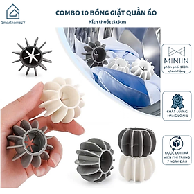 Combo 10 Bóng Giặt Làm Thẳng Quần Áo Thế Hệ 3, Cầu Gai Hỗ Trợ Giảm Nhăn và Đánh Bay Vết Bẩn - HÀNG CHÍNH HÃNG MINIIN