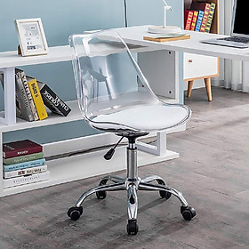Mua Acrylic transparent cosmetic chair study backrest bedroom swivel chair dresser office chair. Ghế mỹ phẩm trong suốt acrylic nghiên cứu tựa lưng phòng ngủ ghế xoay tủ quần áo ghế văn phòng