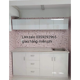 Mua Tủ bếp mini nhựa đài Loan ốp mặt gạch sẵn bồn rửa