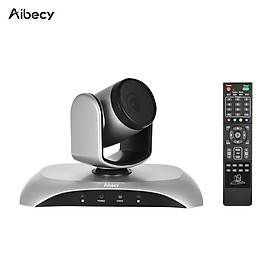Aibecy 1080P HD Conference Camera USB Plug & Play 3X Zoom 360° Rotation with Remote Control Power Adapter for Video