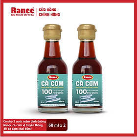 Combo 2 Nước mắm dinh dưỡng Ranee cá cơm vị truyền thống 40 độ đạm chai 60ml ( 2 chai x 60ml)