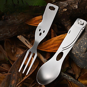 Camping Utensil Spoon Fork  Set Flatware Portable for BBQ Picnic Travel