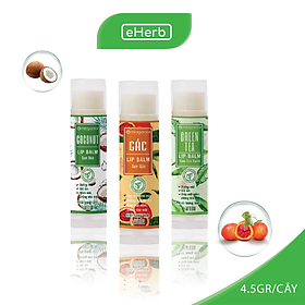 Combo 3 Son Dưỡng Ẩm, Giảm Thâm Môi: Son Dừa, Son Trà Xanh, Son Gấc MILAGANICS (4.5g/ Cây)