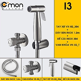 Mua Bộ vòi xịt vệ sinh INOX 304 cao cấp C MON VX-02-I (dây inox)