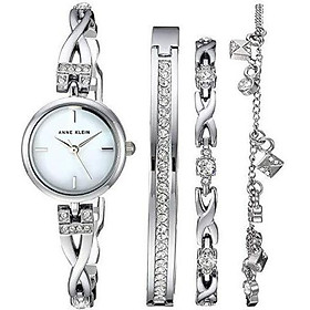 Anne Klein Women's Swarovski Crystal Accented Watch and Bracelet Set