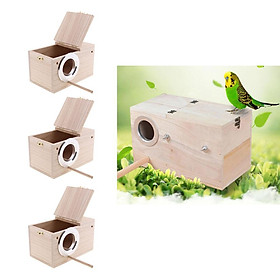 3x Wood Budgie Nest Box Nesting Boxes with Flip Top Lid For Budgies, Birds S