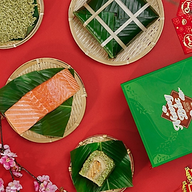 [ Chỉ giao HN] - Bánh Chưng Nương Bắc Xanh cá hồi 800gr
