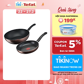 Combo 2 chảo chống dính đáy từ Tefal - Chảo chiên 24cm G1430405 Day By Day & Chảo xào 26cm G1437705 Day By Day - Dùng cho mọi loại bếp - Hàng chính hãng