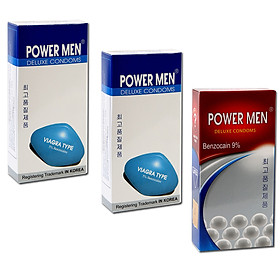 Bao Cao Su Power Men Viagra Siêu Mỏng 2 Hộp và Bao Cao Su Power Men ngọc Trai (Hộp 12 chiếc)