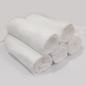 Set 5 khăn gội cotton cao cấp xuất khẩu dư, màu trắng khách sạn, KT 85*35cm, bestke towel