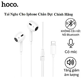 Hình ảnh Tai nghe cho Iphone chân dẹt cao cấp Hoco. M111 Max/Pro hỗ trợ nghe gọi mic đầy đủ, cắm dùng trực tiếp không cần kết nối bluetooth - Hàng chính hãng