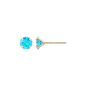 14K Gold Post Earrings Aquablue - MOON Jewelry