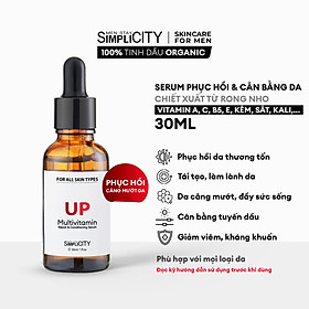 Serum Men Stay Simplicity phục hồi, cân bằng da đa vitamin chiết xuất rong nho cho nam Up Multivitamin Repair & Conditioning 30ml