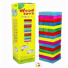 Rút gỗ màu 48 thanh loại lớn - Domino màu cho bé