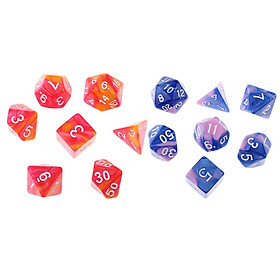 14 PCS Đa Diện Xúc Xắc D3 D4 D6 D8 D10 D12 D20 Chết cho GAME NHẬP VAI DND Bàn Chơi Game