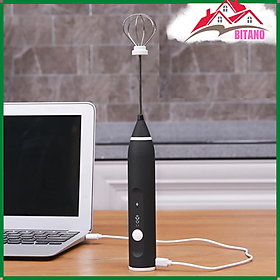 Mua Máy BITANO Tạo Bọt Sữa Sạc Usb 2 Loại Đầu Khuấy Cafe Và Đánh Trứng
