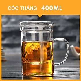 Cốc pha trà, Cốc lọc trà thủy tinh chịu nhiệt/Ly lọc trà thủy tinh kèm lõi lọc trà, Dung tích 300-400ml