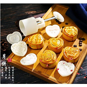 Mua Khuôn Trung Thu Nhấn Lò Xo 6 mặt Trái Tim