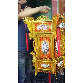 Mua đèn lồng nhựa đèn lục lăng size lớn màu vàng