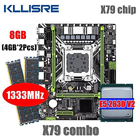 KLLISRE X79 Bộ bo mạch chủ E5 2630 V2 LGA 2011 CPU 2*4GB = 8GB Bộ nhớ DDR3 1333 ECC RAM
