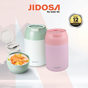 Mua Bình ủ cháo inox 316 JIDOSA JD3870 hộp giữ nhiệt lâu dung tích 850ml tặng kèm muỗng gấp gọn tiện lợi