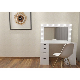 Mua Bàn Trang Điểm Gỗ Kết Hợp Đèn Nền Kích Thước 120x50x145cm (BTD-17)