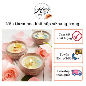 Mua Nến Thơm Hoa Khô Thiên Nhiên Nến Thơm Không Khói Hộp Sứ Sang Trọng An Toàn Có Thể Trang Trí