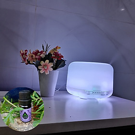 MÁY XÔNG TINH DẦU CAO CẤP TRỤ TRÒN CÔNG SUẤT LỚN - MÁY XÔNG TINH DẦU PHUN SƯƠNG CHÍNH HÃNG KRISHNA GIÚP KHUẾCH TÁN, TỎA HƯƠNG TINH DẦU, TẠO ĐỘ ẨM, XÔNG PHÒNG, TẶNG KÈM LỌ TINH DẦU CAO CẤP KRISHNA 10ML, TẶNG KÈM ĐIỀU KHIỂN TỪ XA, ĐÈN LED 7 MÀU, THÍCH HỢP C