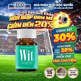 [Hộp 15v] Viên Uống Bổ Mắt WIT Ecogreen Giảm Mỏi Mắt, Tăng Cường Thị Lực Mắt Cho Bé & Người Lớn