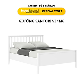 Giường Phòng Ngủ SANTORINI 1m6 Phòng Ngủ Màu Gỗ Sơn Trắng , Phong Cách Hiện Đại Tối Giản | Index Living Mall | Nội Thất Nhập Khẩu Thái Lan - Phân Phối Độc Quyền Tại Việt Nam