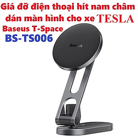 Mua Giá đỡ điện thoại hít nam châm dạng gập dán màn hình trên ô tô Tesla Baseus T-Space BS-TS006  _ Hàng chính hãng