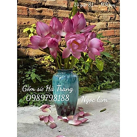 Mua lọ hoa gốm sứ Bát Tràng cao cấp men hoả biến dáng vò gấp cao 30cm