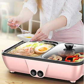 Mua Bếp điện lẩu nướng 2 ngăn mini