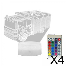 4x3D Racecar Lamp LED Nightlight Visual Illusion 16 Color Change Kid Bedroom G