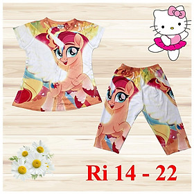 ĐỒ BỘ HÌNH NGỰA PONY CHO BÉ GÁI TỪ 14-28KG HÀNG THÁI CAO CẤP