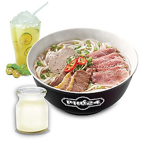 Phở 24 - E-Voucher Combo No Nê (1 Phở đặc biệt tô vừa + 1 thức uống + 1 tráng miệng)