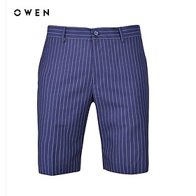 OWEN - Quần short nam Owen kẻ sọc màu xanh navy 20235