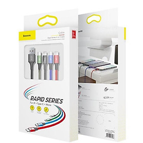 Mua Cáp sạc đa năng Baseus Rapid Series 4 trong 1 dành cho iPhone/ iPad  Android(3.5A 1.2M Type C/ Micro/ Fast charge)- hàng chính hãng
