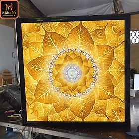Mua Tranh trúc chỉ in MÂU NI  KT 81 x 81cm  Lá Bồ Đề  ổ cắm  công tắc  dây điện dài 5m  hàng đẹp  giá rẻ nhất thị trường