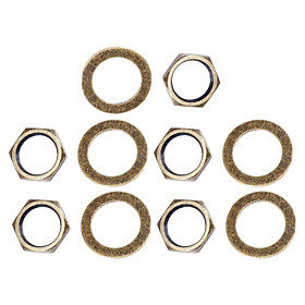 Set of 10 3/8 inch Guitar Bass Nuts Lock Washer for Guitar Bass Accessories