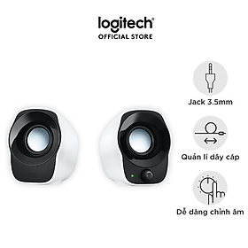 Mua Loa âm thanh nổi có dây Logitech Z121 - Kết nối jack 3.5mm và USB-A  điều chỉnh độ dài dây ở mặt sau  nhỏ gọn  phù hợp PC/ Laptop -Hàng chính hãng