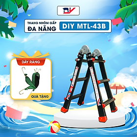Mua Thang nhôm gấp đa năng DIY MTL-43B chiều cao tối đa chữ I 2.9m  chữ A 1.43m ( đai đỏ )